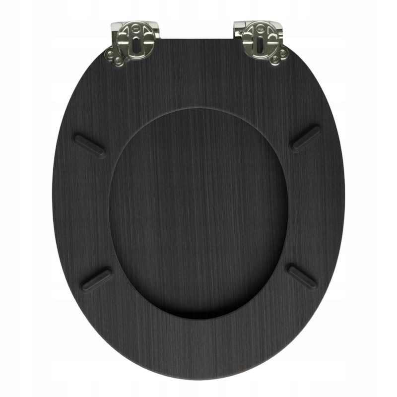 Toiletsæde Sort MDF med Soft Close 43,5x37,5 cm