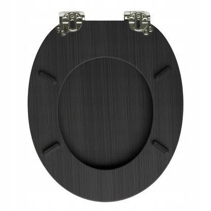 Toiletsæde Sort MDF med Soft Close 43,5x37,5 cm