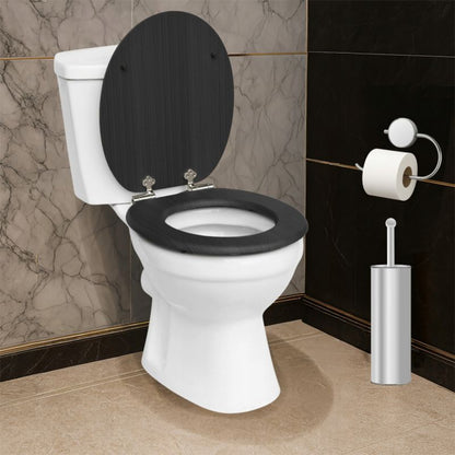 Toiletsæde Sort MDF med Soft Close 43,5x37,5 cm