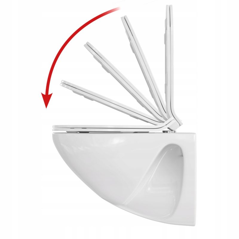 Toiletsæde Duroplast Fladt Hvidt med Softclose 44,4 x 36,9 cm