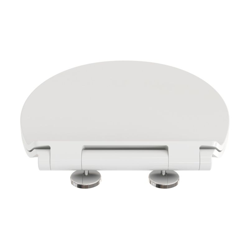Toiletsæde Duroplast Fladt Hvidt med Softclose 44,4 x 36,9 cm