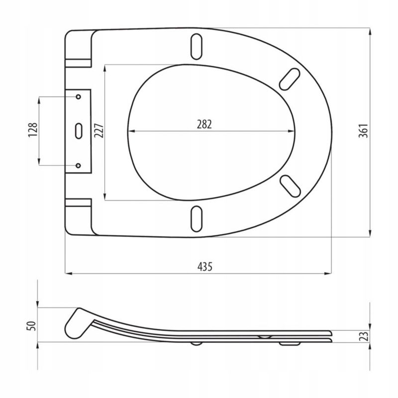 Toiletsæde Sepio 304 Duroplast Slim Hvid Soft-close