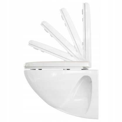 Toiletsæde Duroplast Hvid Aftageligt Soft Close 44,6x36 cm
