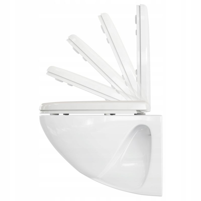 Toiletsæde Duroplast Hvid Aftageligt Soft Close 44,6x36 cm