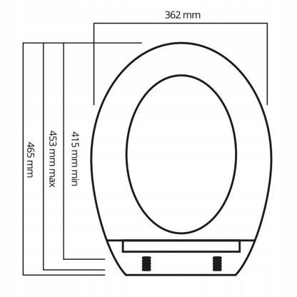 Toiletsæde Sepio Polypropylen Sort 46,5x36,2 cm 1 stk.