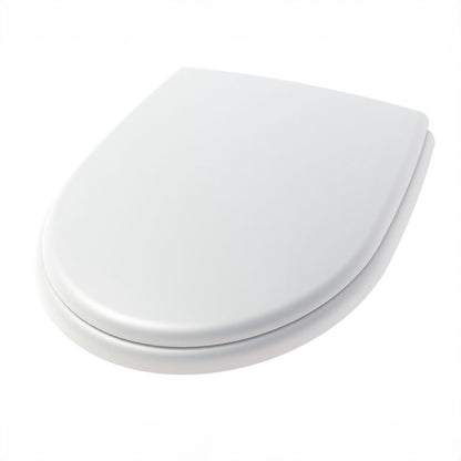 Toiletsæde Ovalt Polypropylen Hvid med Softclose 43,5x34,5 cm