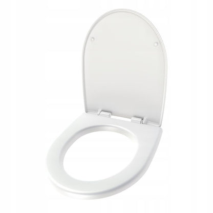 Toiletsæde Ovalt Polypropylen Hvid med Softclose 43,5x34,5 cm