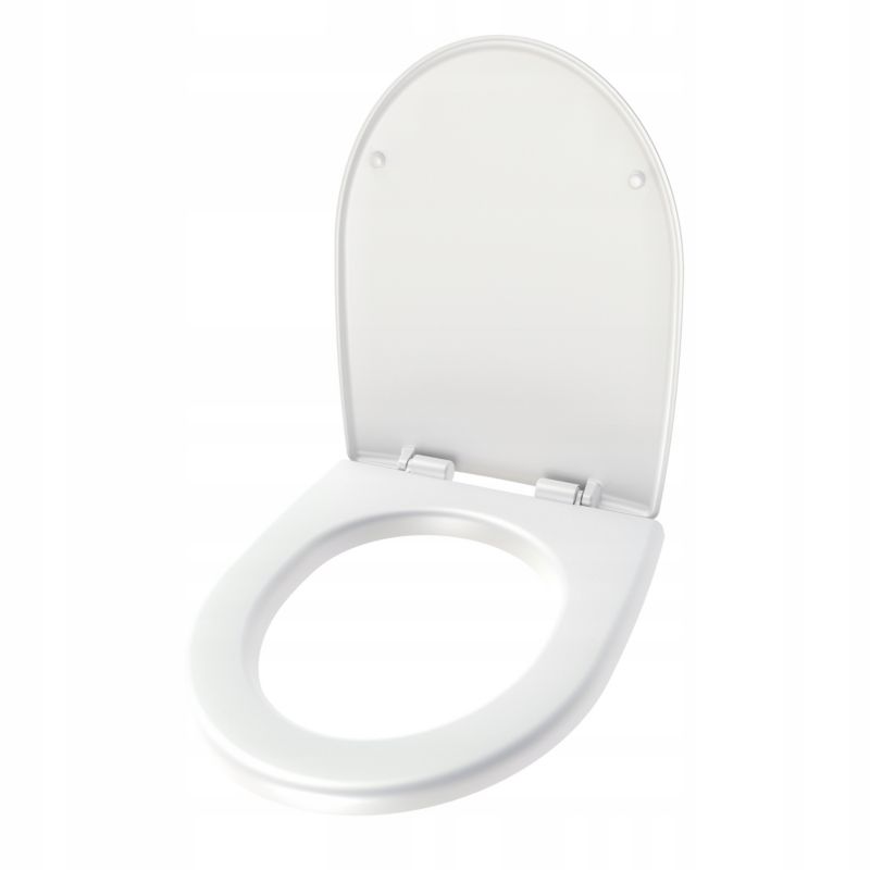 Toiletsæde Ovalt Polypropylen Hvid med Softclose 43,5x34,5 cm