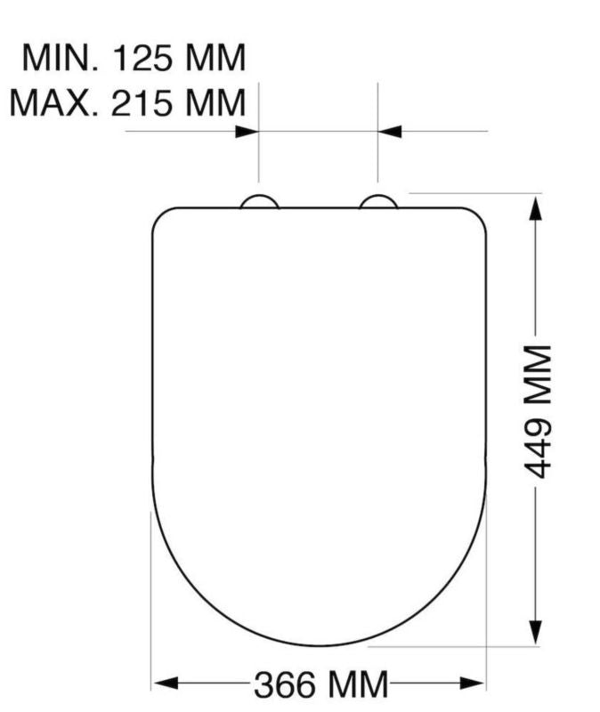 Toiletsæde Elvas Hvid Antibakteriel UV-bestandig 44,9 x 36,6 cm