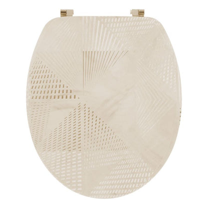 Toiletsæde Beige Marmor 37,5x46 cm MDF Rustfri Stålhængsler