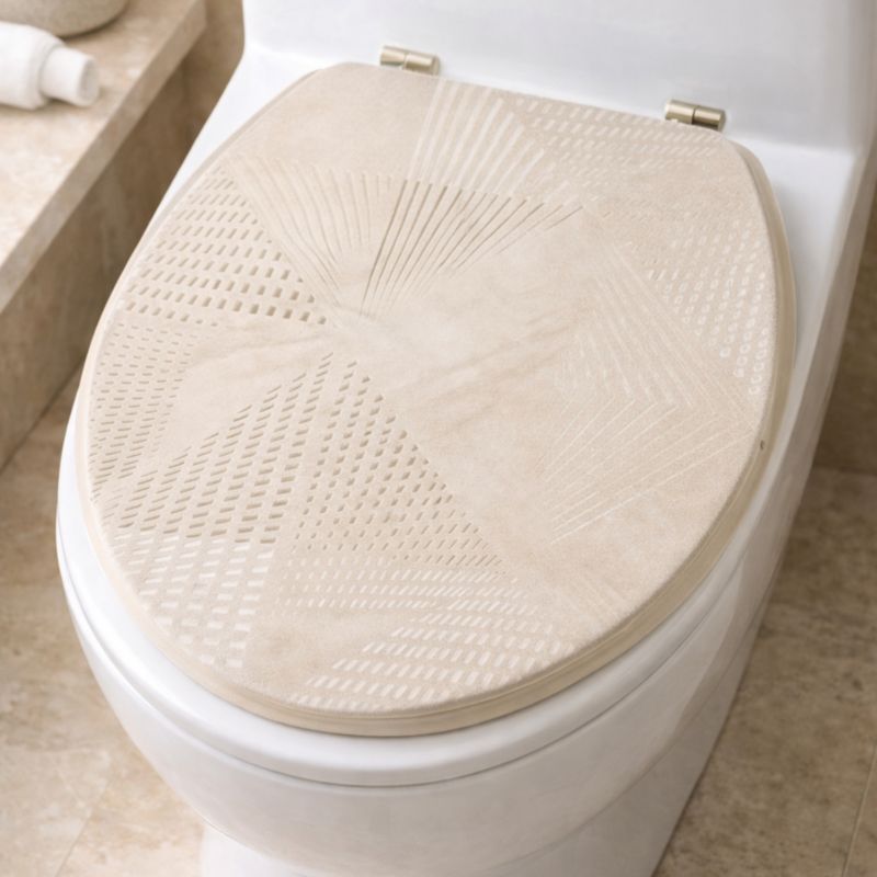 Toiletsæde Beige Marmor 37,5x46 cm MDF Rustfri Stålhængsler