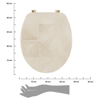 Toiletsæde Beige Marmor 37,5x46 cm MDF Rustfri Stålhængsler