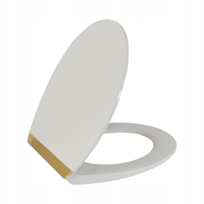 Toiletsæde Duroplast Guld Dekor 42,5x37,5 cm Støjsvag Lukning