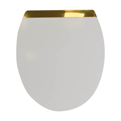Toiletsæde Duroplast Guld Dekor 42,5x37,5 cm Støjsvag Lukning