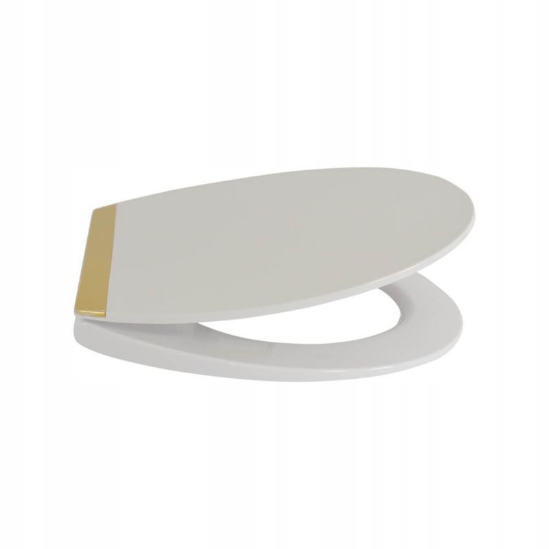 Toiletsæde Duroplast Guld Dekor 42,5x37,5 cm Støjsvag Lukning