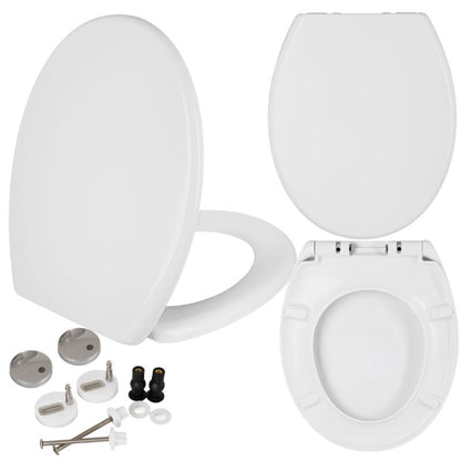 Toiletsæde Universal Duroplast Hvid Soft Close Aftagelig 37,3x46,5 cm