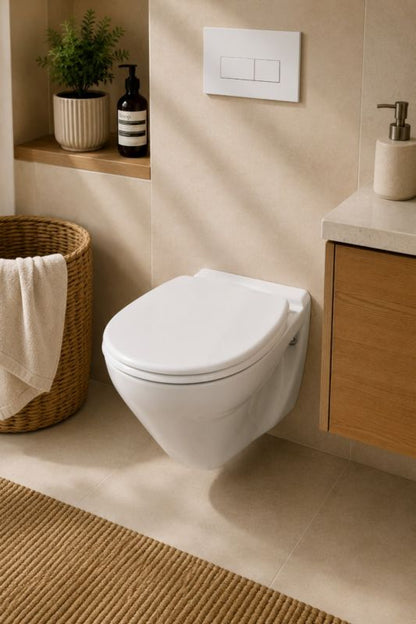 Toiletsæde Universal Duroplast Hvid Soft Close Aftagelig 37,3x46,5 cm