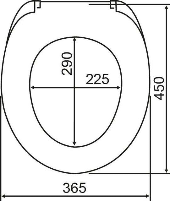 Toiletsæde Universal Thermoplast 36,5x45 cm Marineblå Mønster 4008838242544