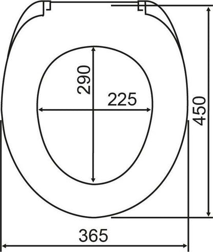 Toiletsæde Universal Thermoplast 36,5x45 cm Marineblå Mønster 4008838242544