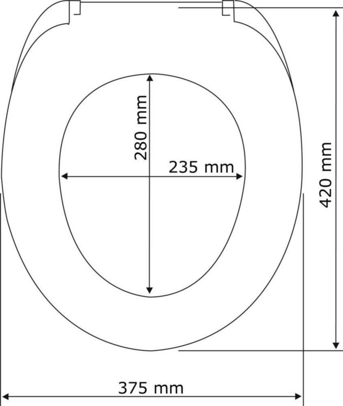 Toiletsæde Universal Hvid Thermoplast Easy-Close 42-44 cm
