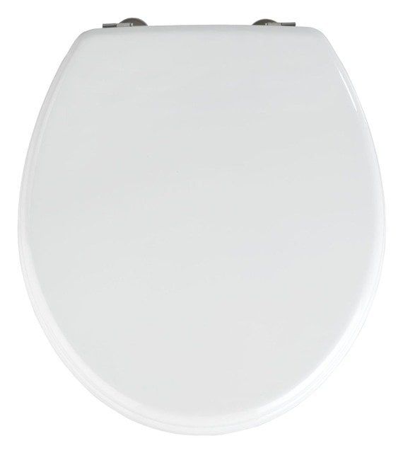Toiletsæde Prima Hvid MDF med Rustfri Stållåse 38x41,5 cm