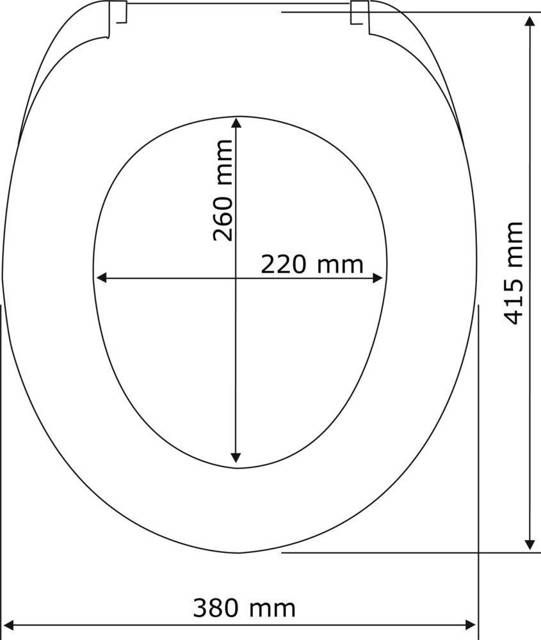 Toiletsæde Prima Hvid MDF med Rustfri Stållåse 38x41,5 cm