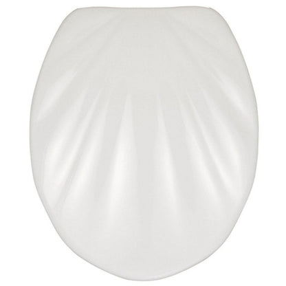 Toiletsæde Seashell Hvid Duroplast 38x46 cm Blødt Lukkende INOX Hængsler