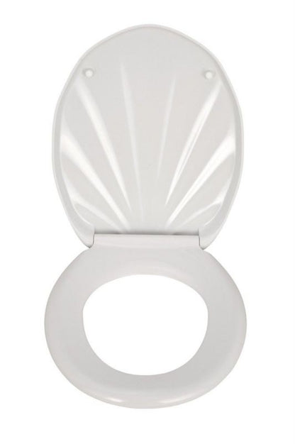Toiletsæde Seashell Hvid Duroplast 38x46 cm Blødt Lukkende INOX Hængsler