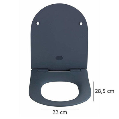 Toiletsæde Universal Duroplast Antracit Blødt Luk 45,2 x 36,2 cm