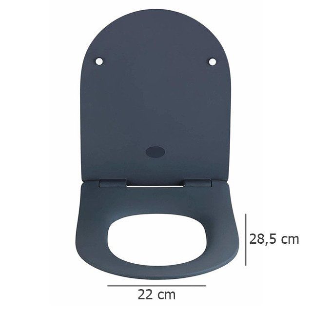 Toiletsæde Universal Duroplast Antracit Blødt Luk 45,2 x 36,2 cm