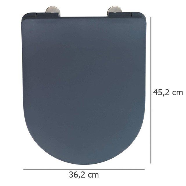 Toiletsæde Universal Duroplast Antracit Blødt Luk 45,2 x 36,2 cm