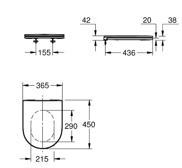 Toiletsæde med Soft Close Duroplast 150 kg