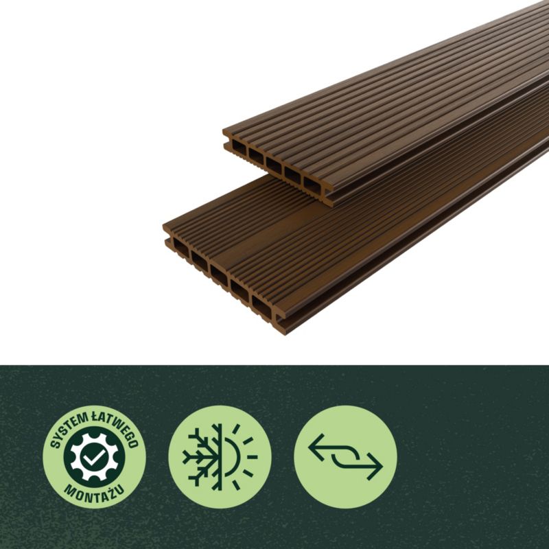 Klikstrom komposit terrassebræt 2,1 x 14,5 x 220 cm chokolade