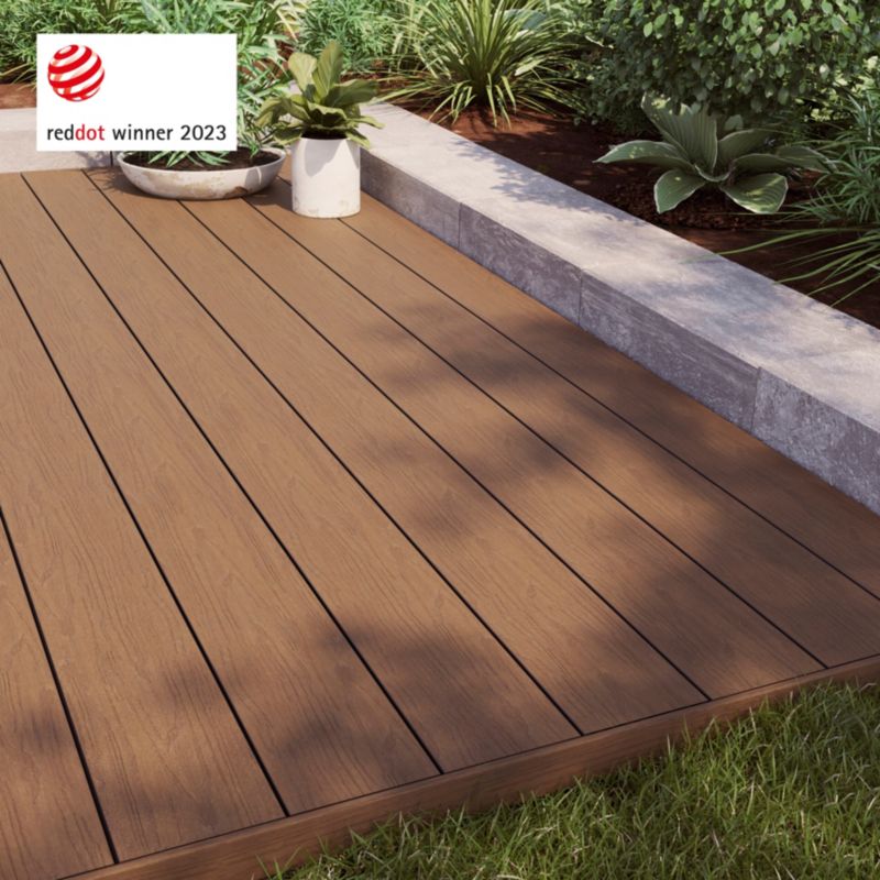 Klikstrom komposit terrassebræt 2,2 x 14,5 x 220 cm teak