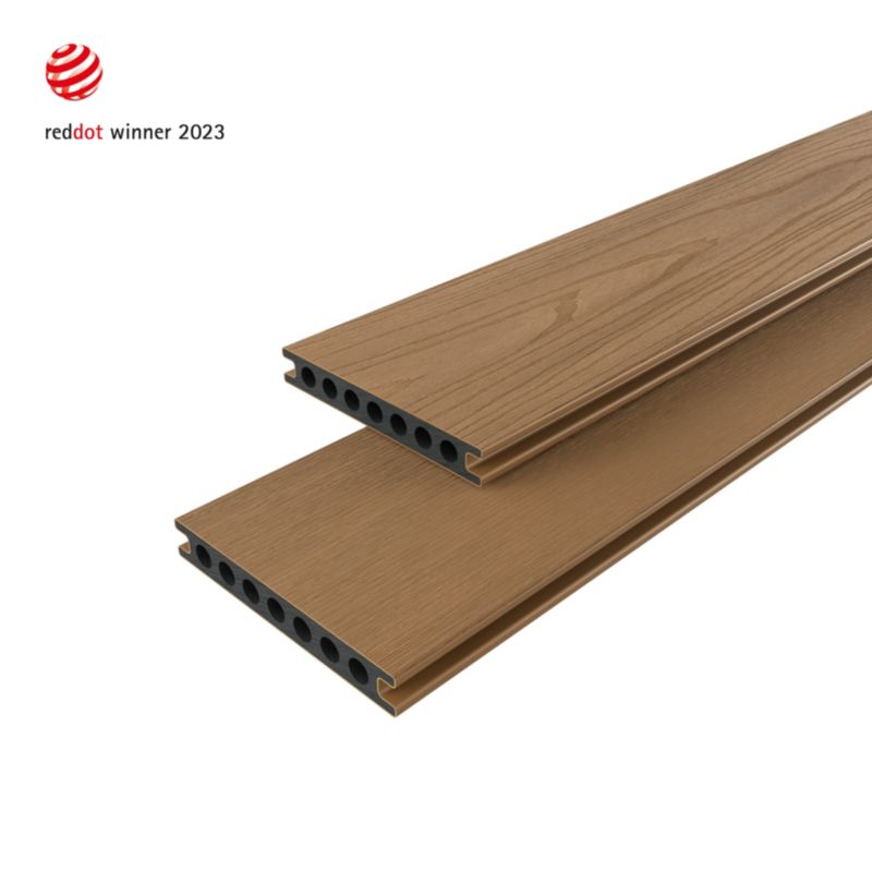 Klikstrom komposit terrassebræt 2,2 x 14,5 x 220 cm teak