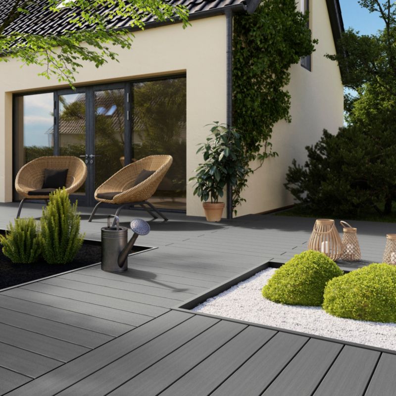 Klikstrom komposit terrassebræt 220 cm grå