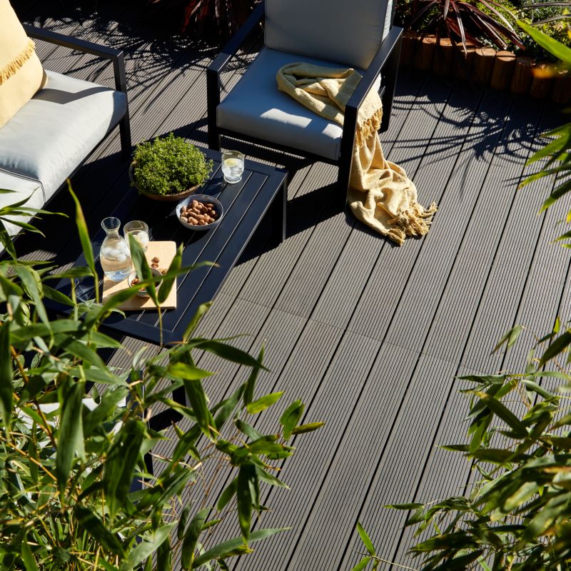 Klikstrom Neva komposit terrassebræt 2,1 x 14,5 x 220 cm antracit