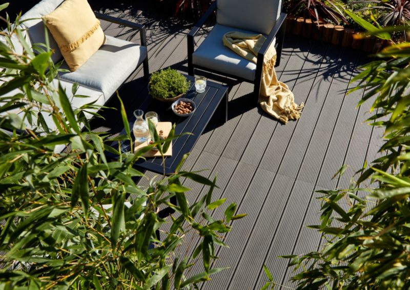 Klikstrom Neva komposit terrassebræt 2,1 x 14,5 x 220 cm antracit
