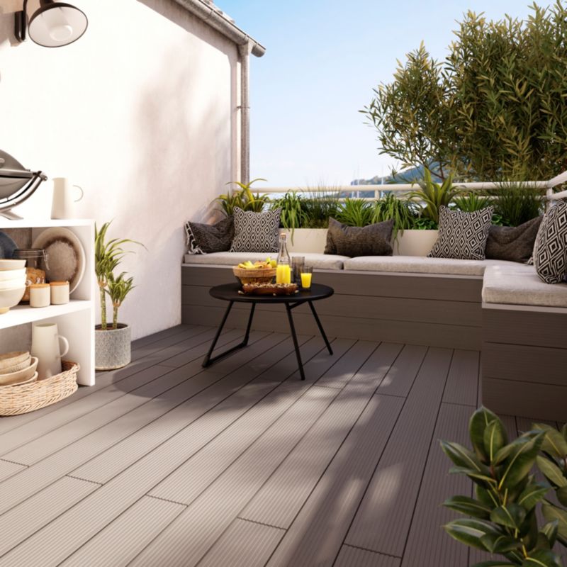 Klikstrom Neva komposit terrassebræt 2,1 x 14,5 x 220 cm taupe