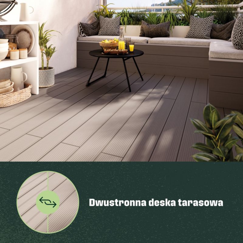 Klikstrom Neva komposit terrassebræt 2,1 x 14,5 x 220 cm taupe