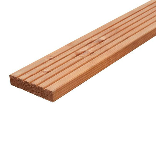 Brun fyrretræs terrassebræt 24 x 120 x 2400 mm