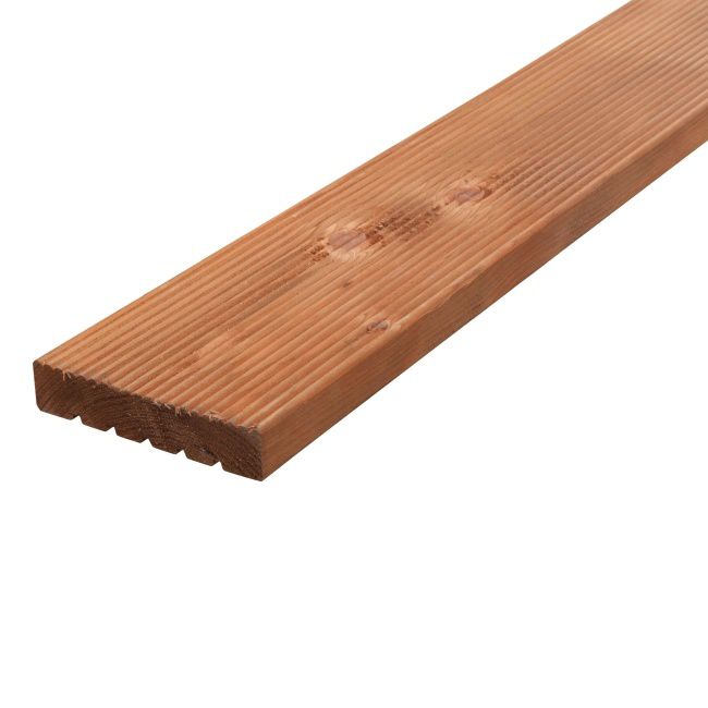 Brun fyrretræs terrassebræt 24 x 120 x 2400 mm