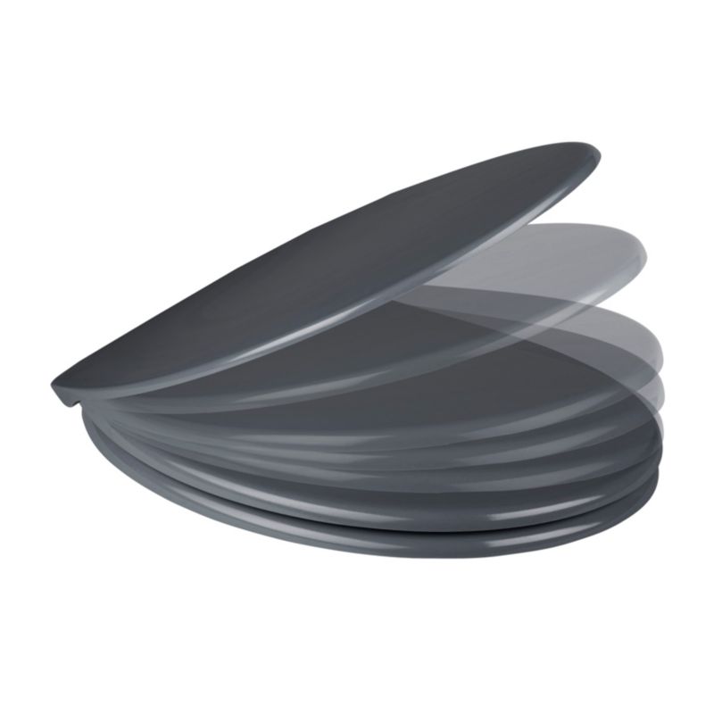 Toiletsæde Diani Grå Duroplast med Softclose 44,9 x 37,2 cm