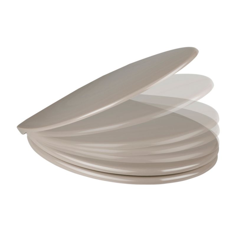 WC-sæde Cooke&Lewis Diani i duroplast med soft-close i taupe