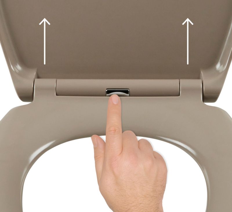 WC-sæde Cooke&Lewis Diani i duroplast med soft-close i taupe