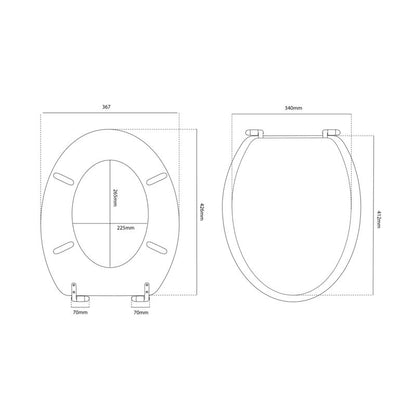 Toiletsæde Cervia Bambus Mat 45,5x36,5 cm