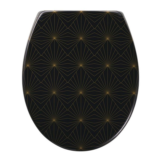 Toiletsæde Diani Sort Art Deco Duroplast 448x372 mm