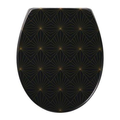 Toiletsæde Diani Duroplast Art Deco Sort 44,8x37,2 cm