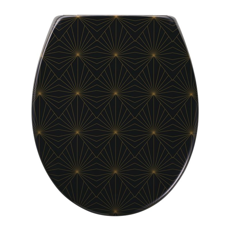 Toiletsæde Diani Sort Art Deco Duroplast 448x372 mm