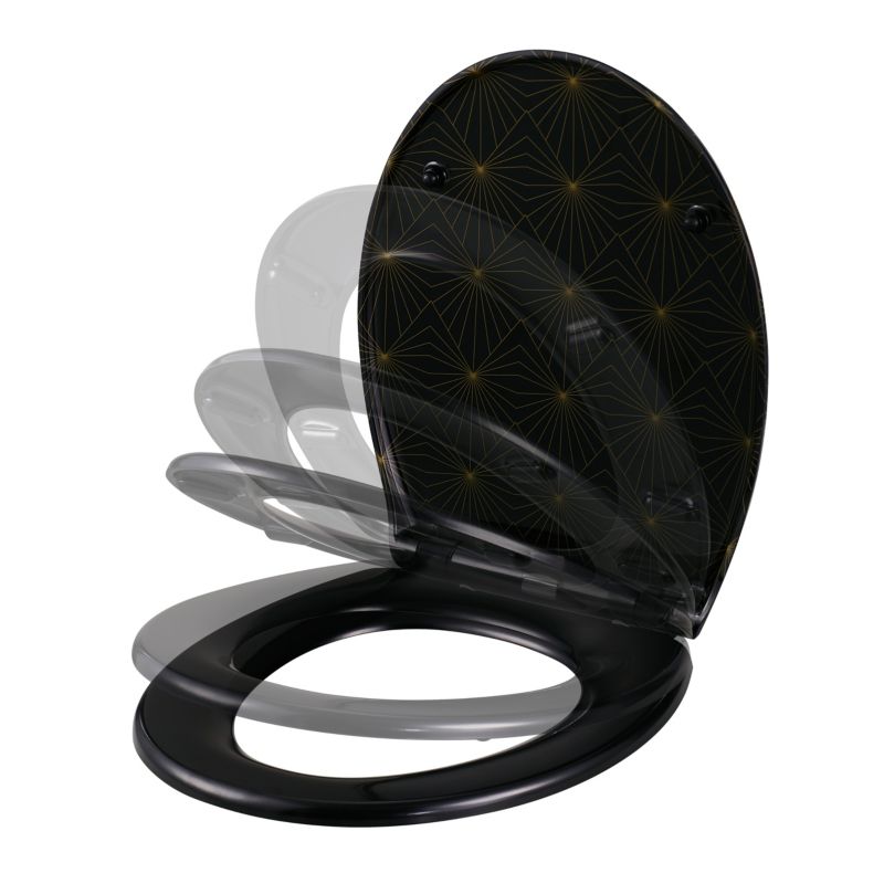 Toiletsæde Diani Sort Art Deco Duroplast 448x372 mm
